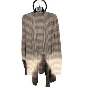 Barefoot Dreams Tan and Cream Striped Cardigan size small-medium